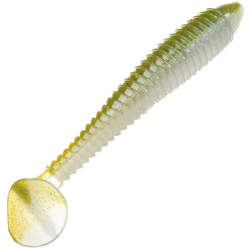Strike King Rage Swimmer Fishing Lure, Soft Plastic Paddletail Minnow, Sleek Nose Cone, Softly Ribbed Body, Thin Tail